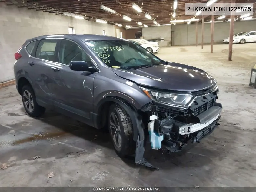 2019 Honda Cr-V Lx VIN: 2HKRW6H30KH226875 Lot: 39577780