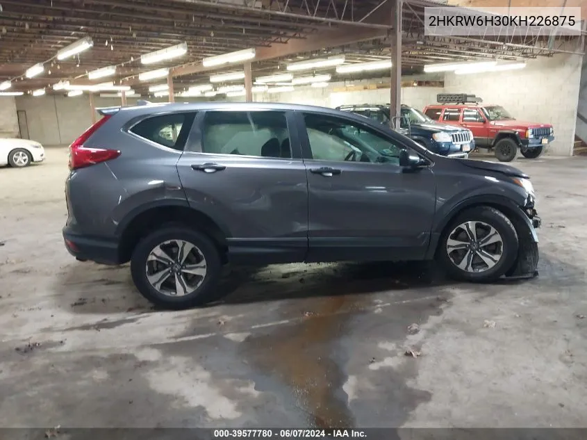 2019 Honda Cr-V Lx VIN: 2HKRW6H30KH226875 Lot: 39577780