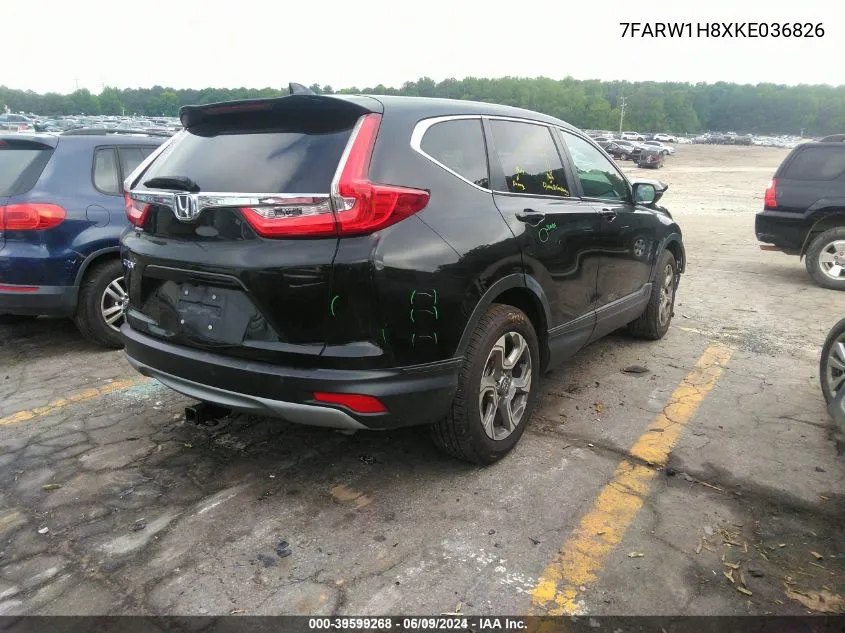 2019 Honda Cr-V Ex-L VIN: 7FARW1H8XKE036826 Lot: 39599268