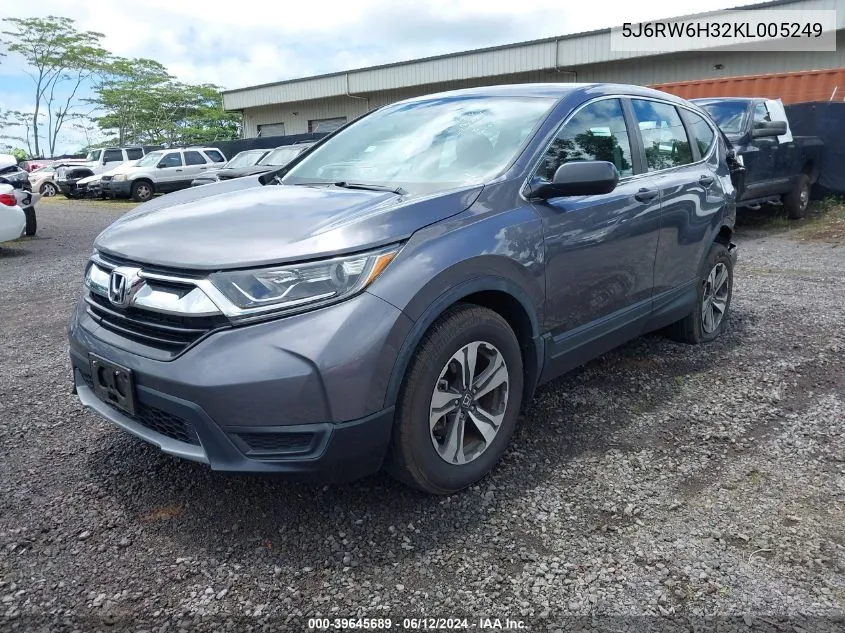 5J6RW6H32KL005249 2019 Honda Cr-V Lx