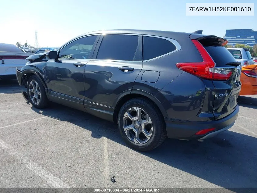 2019 Honda Cr-V Ex VIN: 7FARW1H52KE001610 Lot: 39710334