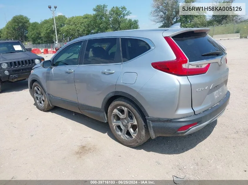 2019 Honda Cr-V Ex VIN: 5J6RW1H58KA005126 Lot: 39716103