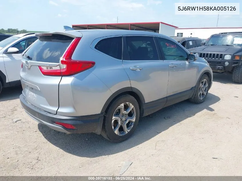 2019 Honda Cr-V Ex VIN: 5J6RW1H58KA005126 Lot: 39716103