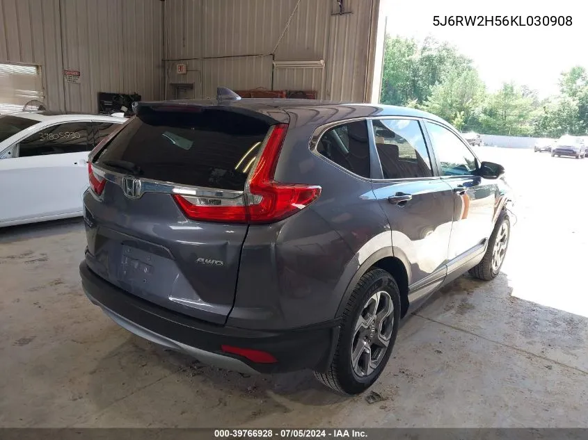 2019 Honda Cr-V Ex VIN: 5J6RW2H56KL030908 Lot: 39766928