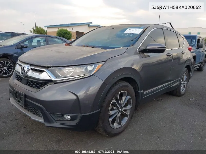 2019 Honda Cr-V Ex VIN: 5J6RW1H58KA020662 Lot: 39849287