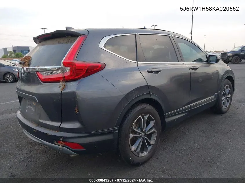 2019 Honda Cr-V Ex VIN: 5J6RW1H58KA020662 Lot: 39849287