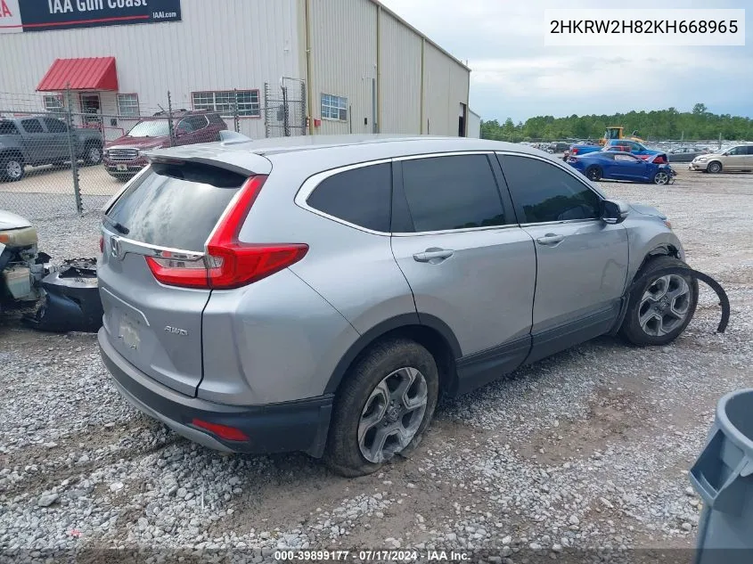 2019 Honda Cr-V Ex-L VIN: 2HKRW2H82KH668965 Lot: 39899177