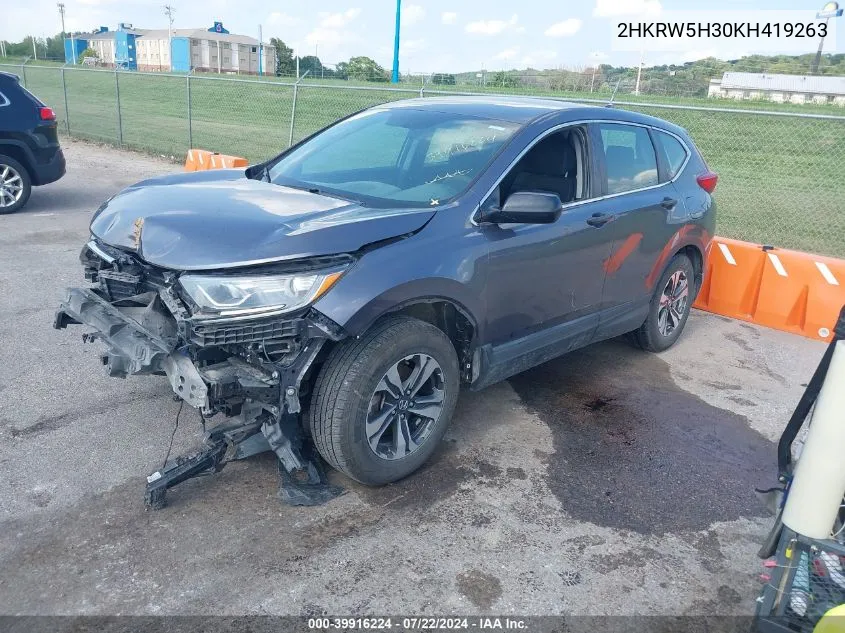 2HKRW5H30KH419263 2019 Honda Cr-V Lx