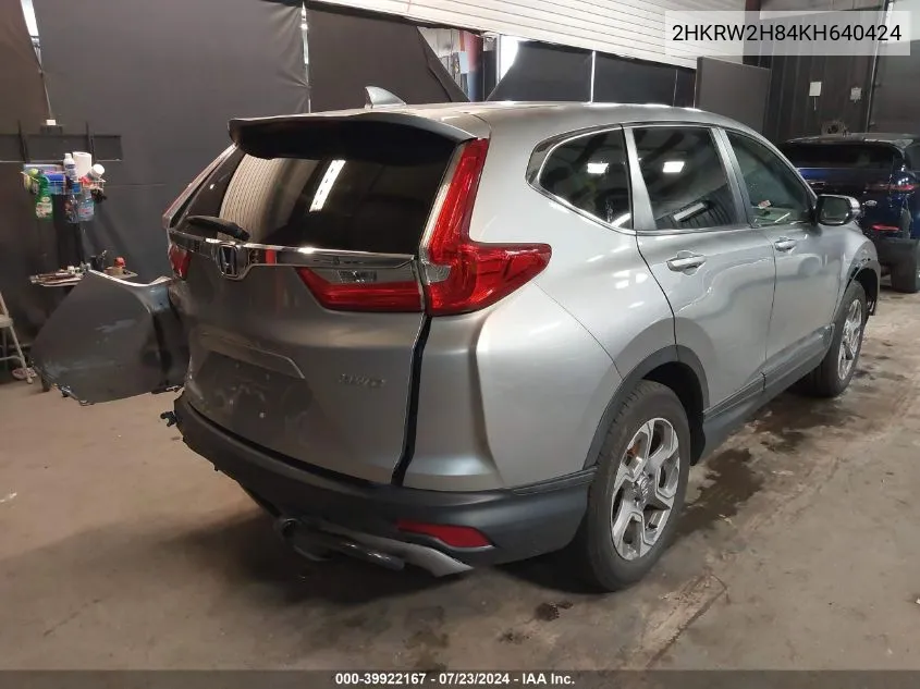 2HKRW2H84KH640424 2019 Honda Cr-V Ex-L