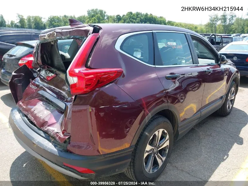 2HKRW6H34KH215944 2019 Honda Cr-V Lx