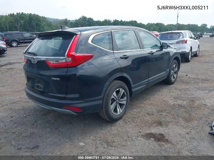 5J6RW6H3XKL005211 2019 Honda Cr-V Lx