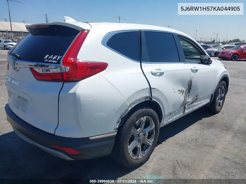 2019 Honda Cr-V Ex VIN: 5J6RW1H57KA044905 Lot: 39994835