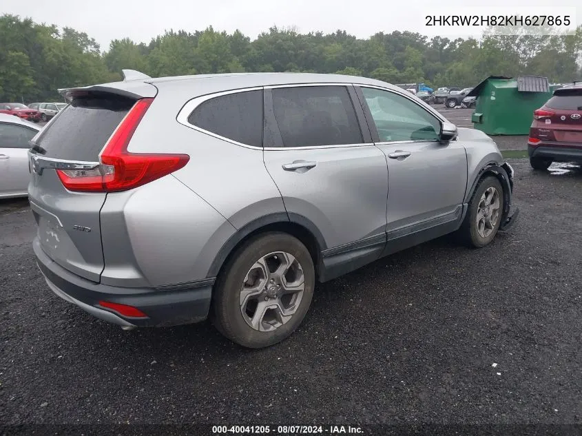 2019 Honda Cr-V Ex-L VIN: 2HKRW2H82KH627865 Lot: 40041205