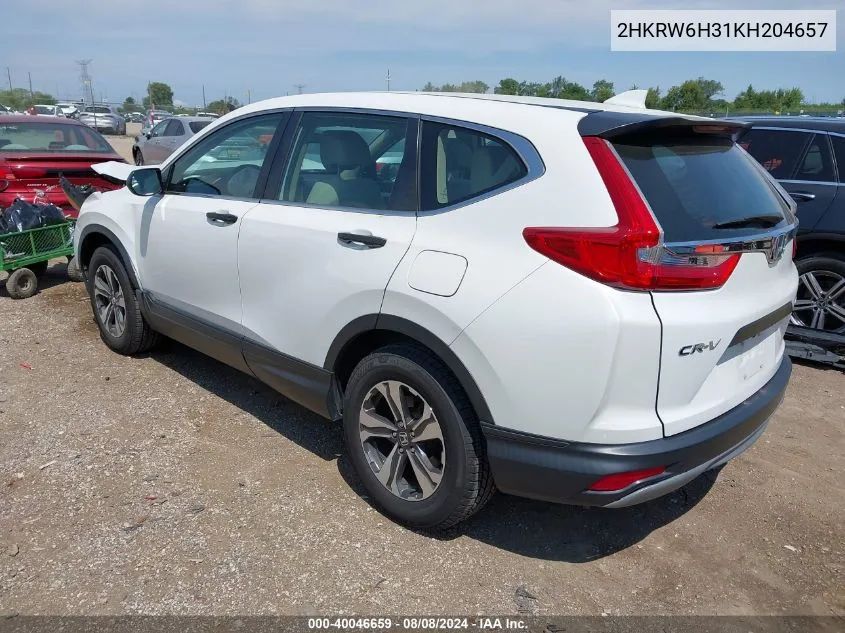 2HKRW6H31KH204657 2019 Honda Cr-V Lx