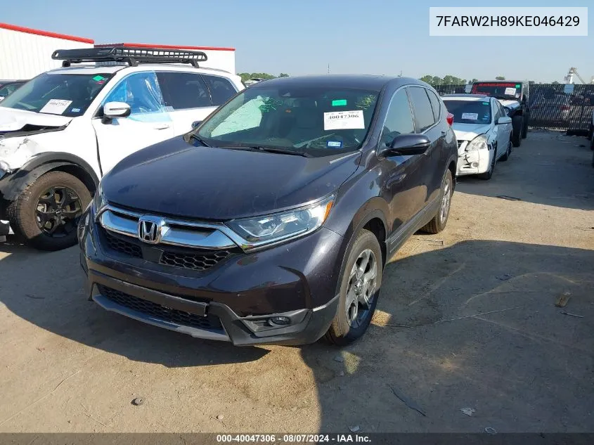 2019 Honda Cr-V Ex-L VIN: 7FARW2H89KE046429 Lot: 40047306