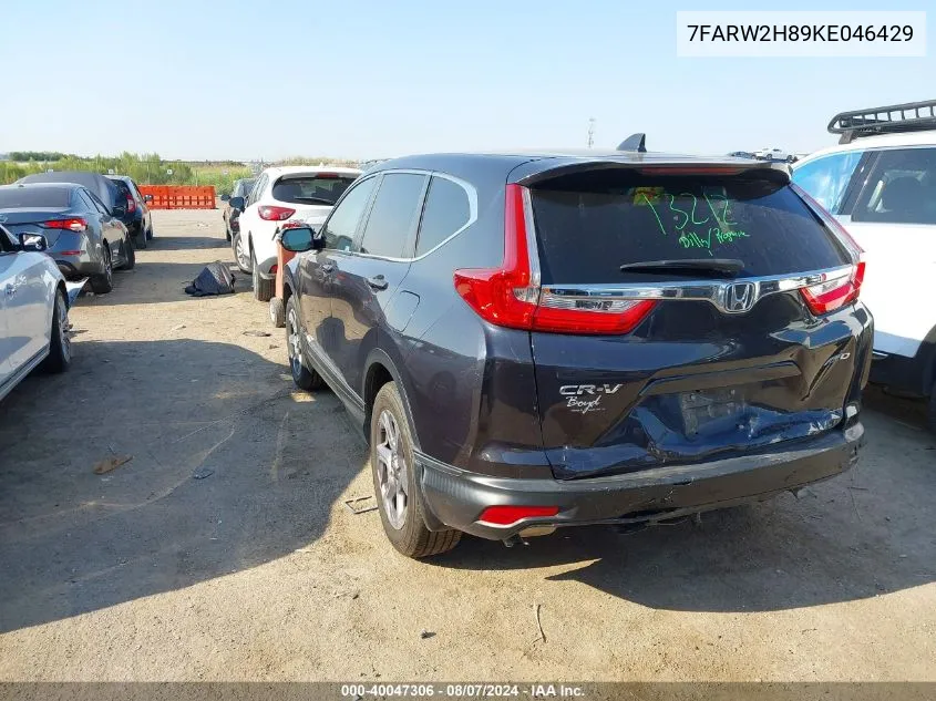 2019 Honda Cr-V Ex-L VIN: 7FARW2H89KE046429 Lot: 40047306