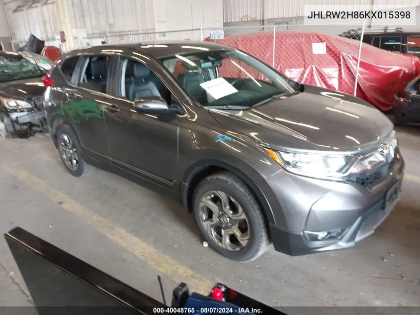 2019 Honda Cr-V Ex-L VIN: JHLRW2H86KX015398 Lot: 40048765