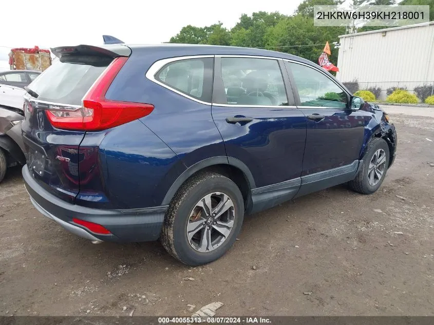 2HKRW6H39KH218001 2019 Honda Cr-V Lx