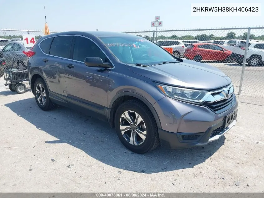 2HKRW5H38KH406423 2019 Honda Cr-V Lx