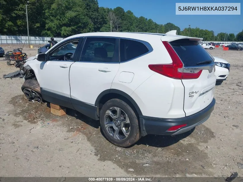 2019 Honda Cr-V Ex-L VIN: 5J6RW1H8XKA037294 Lot: 40077939