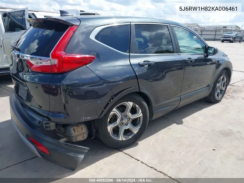 2019 Honda Cr-V Ex-L VIN: 5J6RW1H82KA006461 Lot: 40092896