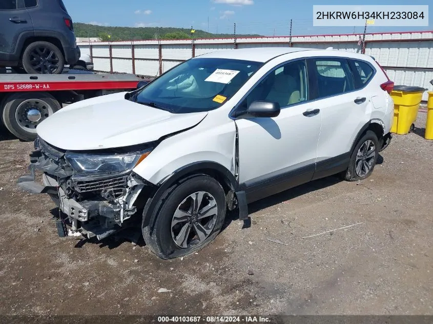 2019 Honda Cr-V Lx VIN: 2HKRW6H34KH233084 Lot: 40103687