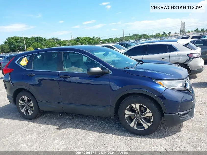 2HKRW5H31KH412094 2019 Honda Cr-V Lx