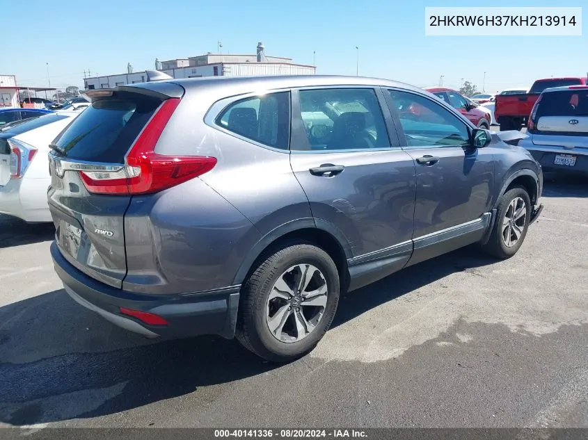 2HKRW6H37KH213914 2019 Honda Cr-V Lx