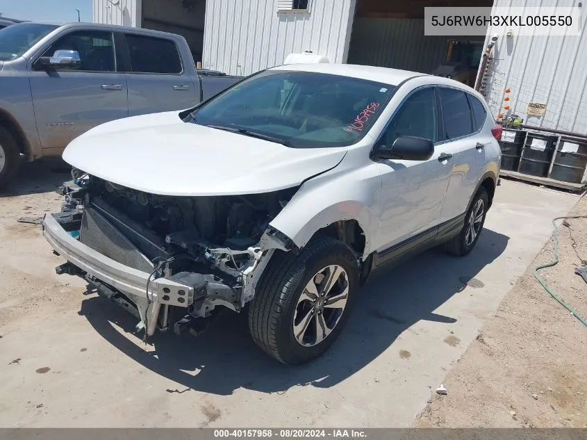 5J6RW6H3XKL005550 2019 Honda Cr-V Lx