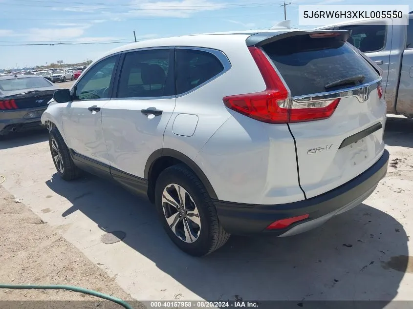 5J6RW6H3XKL005550 2019 Honda Cr-V Lx