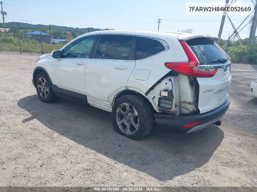 2019 Honda Cr-V Ex-L VIN: 7FARW2H84KE052669 Lot: 40183385