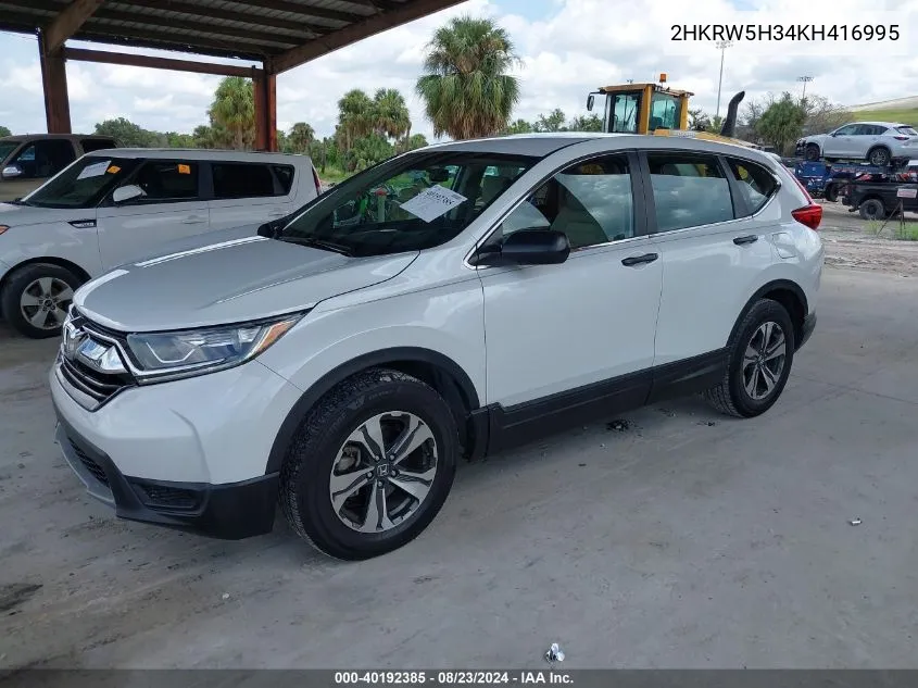 2HKRW5H34KH416995 2019 Honda Cr-V Lx