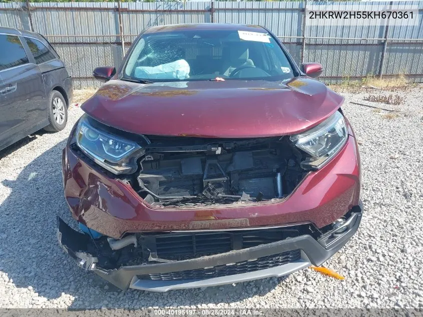 2HKRW2H55KH670361 2019 Honda Cr-V Ex