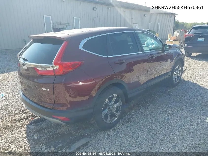 2HKRW2H55KH670361 2019 Honda Cr-V Ex