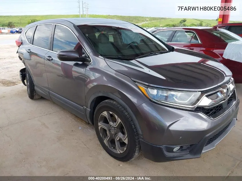 2019 Honda Cr-V Ex-L VIN: 7FARW1H80KE005486 Lot: 40200493