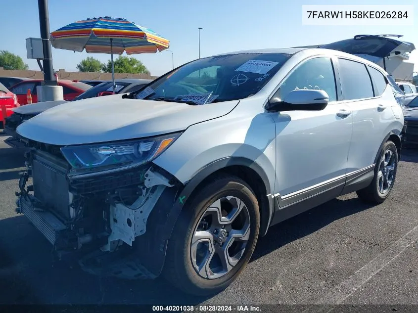 2019 Honda Cr-V Ex VIN: 7FARW1H58KE026284 Lot: 40201038