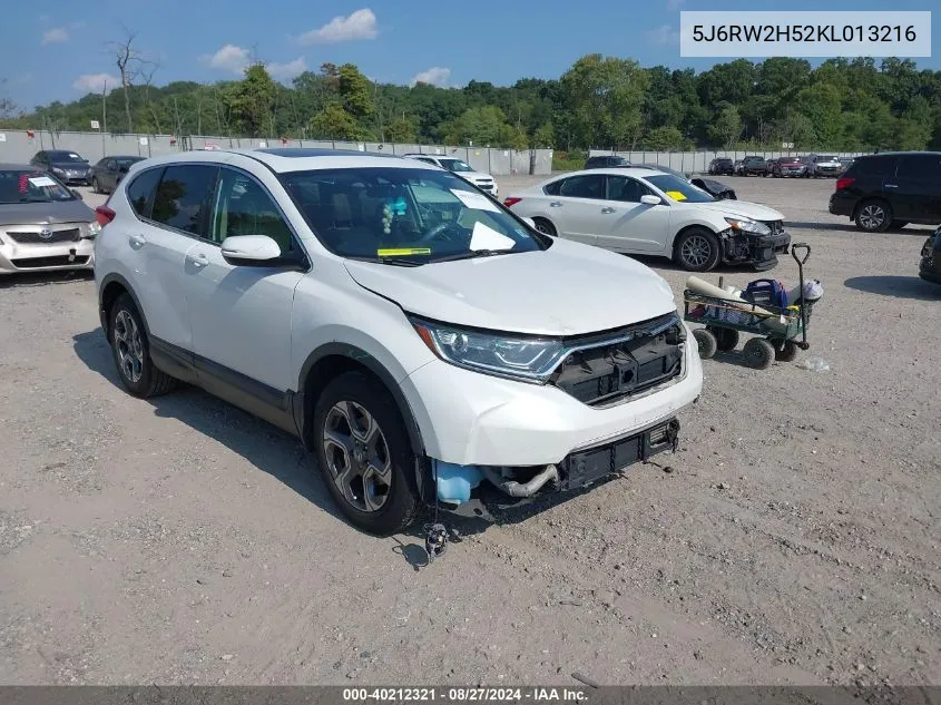 2019 Honda Cr-V Ex VIN: 5J6RW2H52KL013216 Lot: 40212321