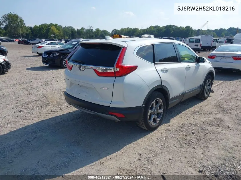 2019 Honda Cr-V Ex VIN: 5J6RW2H52KL013216 Lot: 40212321