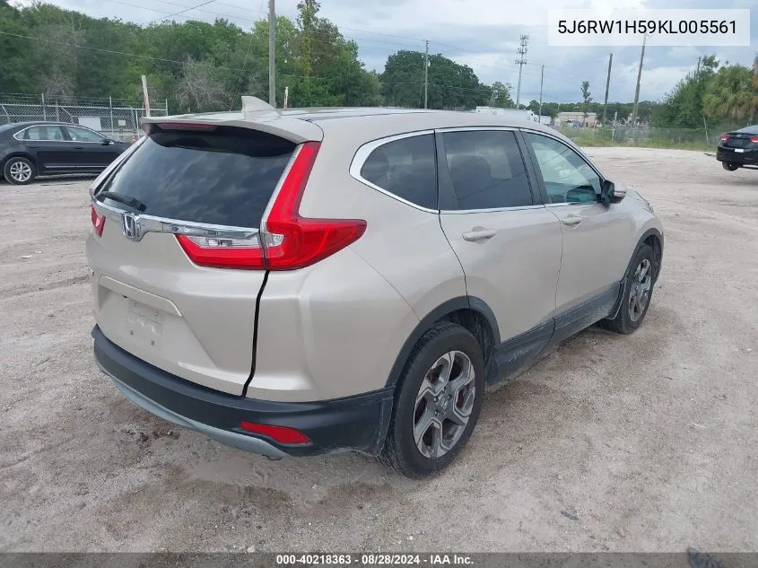 2019 Honda Cr-V Ex VIN: 5J6RW1H59KL005561 Lot: 40218363