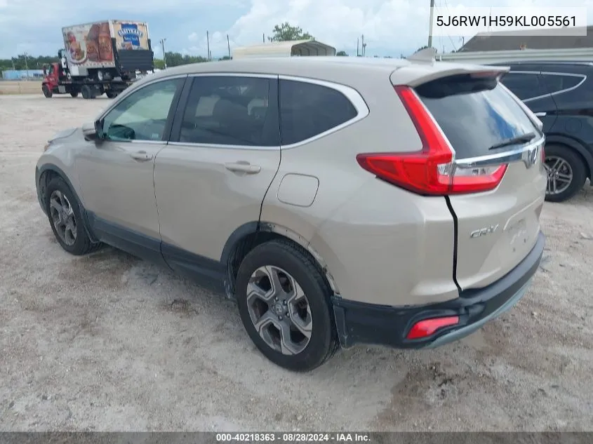 2019 Honda Cr-V Ex VIN: 5J6RW1H59KL005561 Lot: 40218363