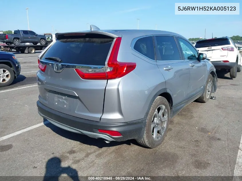 2019 Honda Cr-V Ex VIN: 5J6RW1H52KA005123 Lot: 40218945