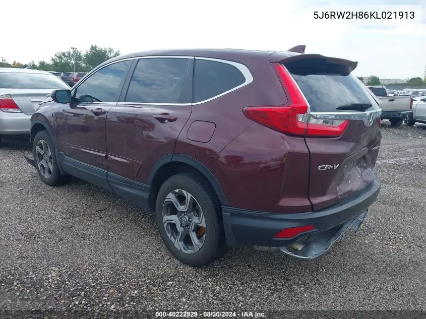 5J6RW2H86KL021913 2019 Honda Cr-V Ex-L