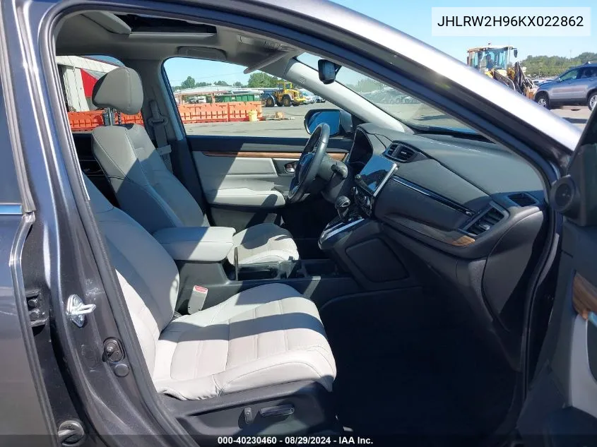 2019 Honda Cr-V Touring VIN: JHLRW2H96KX022862 Lot: 40230460