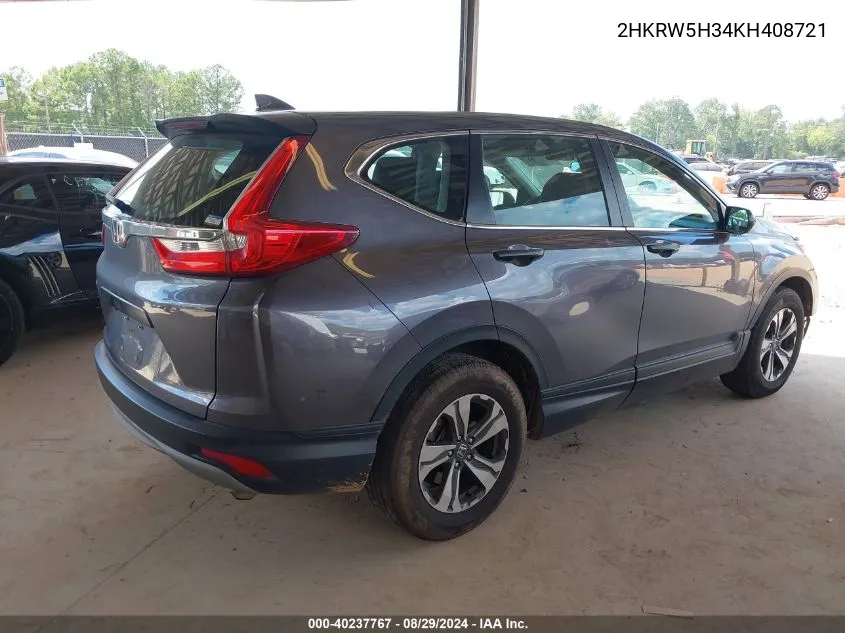 2HKRW5H34KH408721 2019 Honda Cr-V Lx