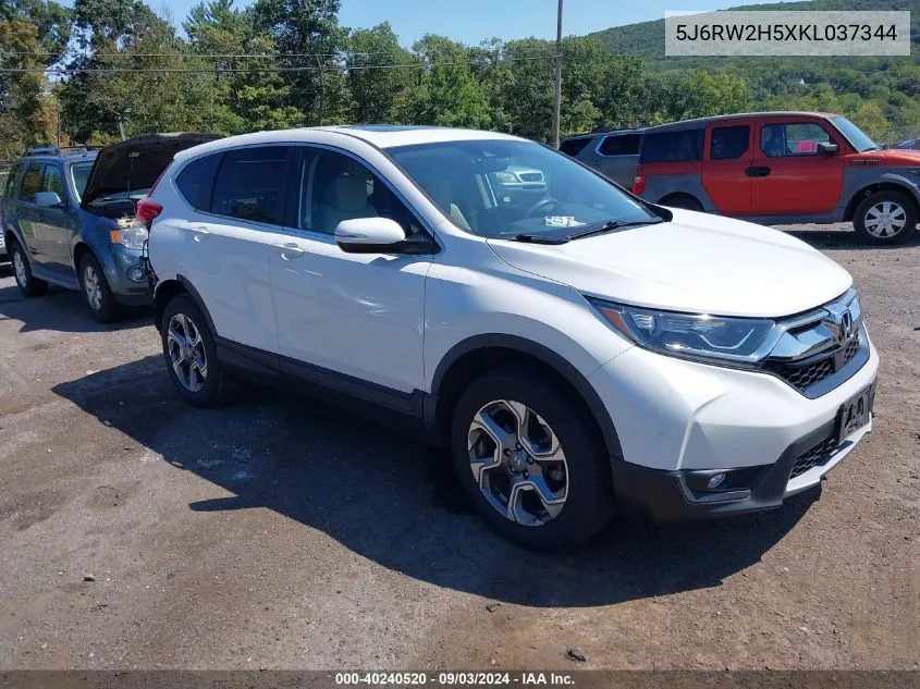 2019 Honda Cr-V Ex VIN: 5J6RW2H5XKL037344 Lot: 40240520