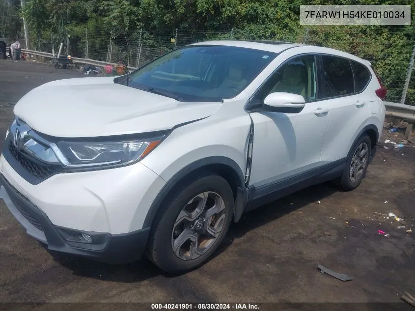 2019 Honda Cr-V Ex VIN: 7FARW1H54KE010034 Lot: 40241901