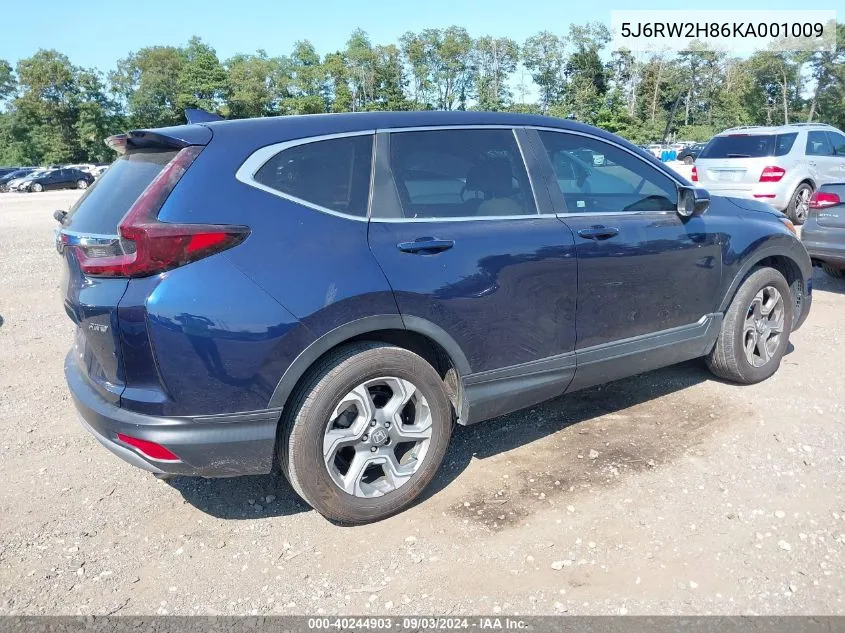 2019 Honda Cr-V Ex-L VIN: 5J6RW2H86KA001009 Lot: 40244903