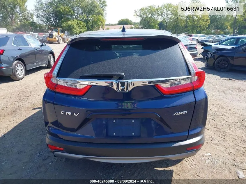 2019 Honda Cr-V Ex VIN: 5J6RW2H57KL016631 Lot: 40245880