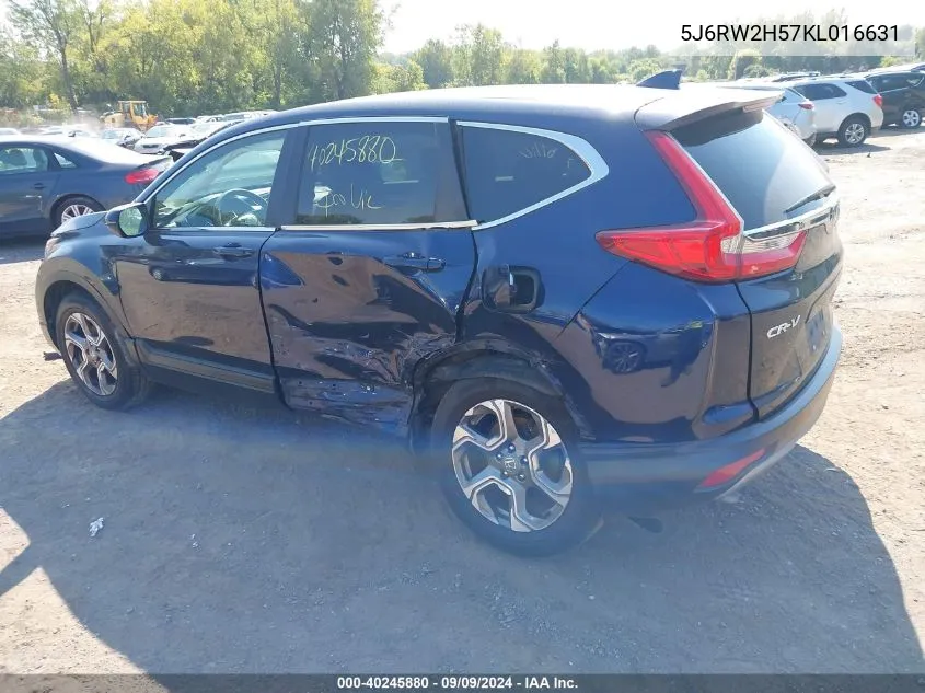 2019 Honda Cr-V Ex VIN: 5J6RW2H57KL016631 Lot: 40245880