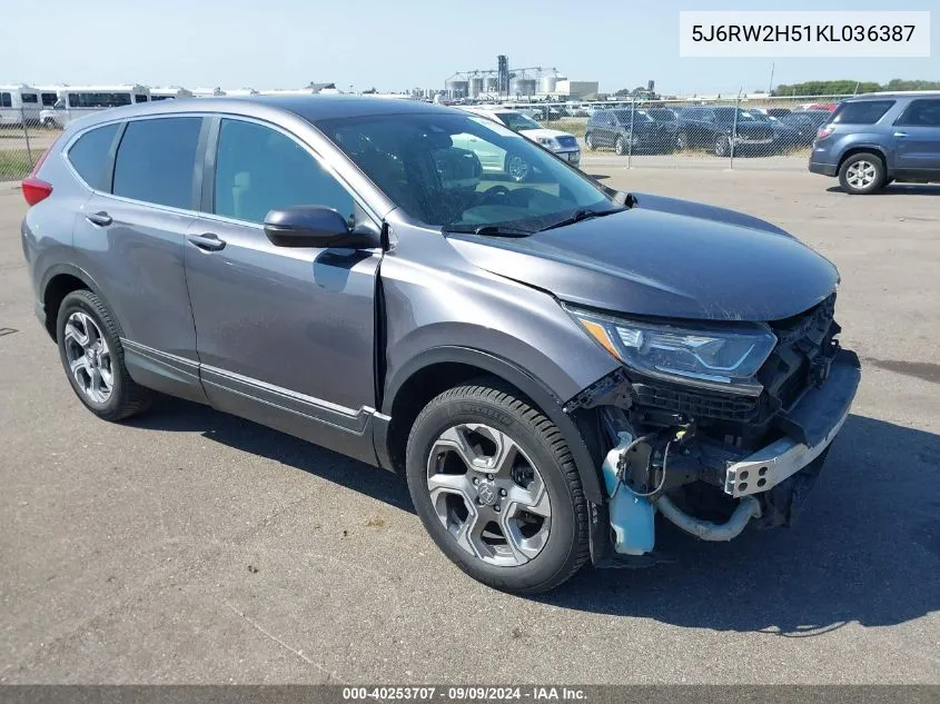 5J6RW2H51KL036387 2019 Honda Cr-V Ex